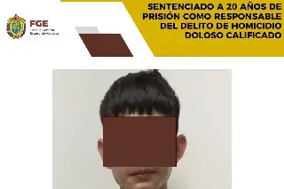 Imagen Lo sentencian a 20 años de cárcel por homicidio doloso calificado al norte de Veracruz