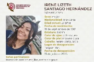 Imagen Joven mujer desaparece al norte de Veracruz; estas son sus características 