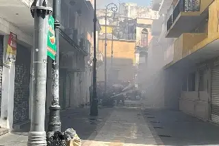 Se incendia edificio en el centro de Veracruz 