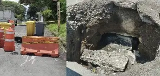 Imagen Denuncian riesgo por socavón sin atender desde hace más de 15 días en Orizaba, Veracruz 