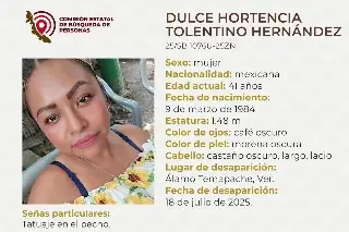 Imagen Piden apoyo para localizar a joven mujer desaparecida al norte de Veracruz 