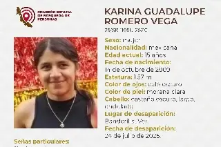 Imagen Piden apoyo para localizar a menor de edad desaparecida en Banderilla, Veracruz 