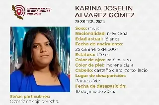 Imagen Piden apoyo para localizar a joven mujer desaparecida al norte de Veracruz 