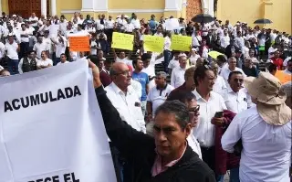 Imagen Taxistas toman Palacio de Gobierno; exigen reunión con Nahle por tarifas 