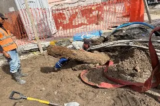 Imagen Encuentran otro cañón antiguo en obras de Independencia en Veracruz