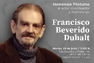 Imagen Realizarán homenaje a Paco Beverido, figura clave de las artes escénicas