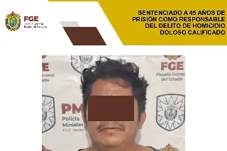 Imagen Lo sentencian a 45 años de cárcel por homicidio doloso calificado al sur de Veracruz
