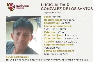 Imagen Piden apoyo para localizar a joven desaparecido en la ciudad de Veracruz
