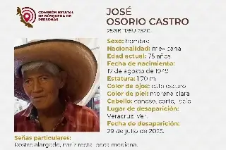 Imagen Él es José, tiene 75 años y desapareció en el puerto de Veracruz 