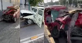 Imagen Camioneta de traslado de valores se pasa el alto y choca auto particular; muere una persona en CDMX