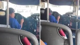 Imagen Captan a niño conduciendo camión (+video)
