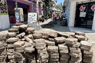 Imagen Empezaron a remodelar callejón del centro de Veracruz