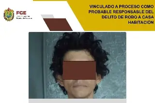 Imagen Lo vinculan a proceso por presunto robo a casa habitación al sur de Veracruz 
