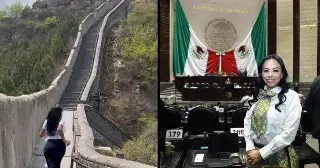 Imagen Diputada de Morena presume rutina deportiva en la Muralla China (+Video)
