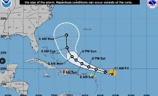 Imagen Tormenta Erin se convierte en el primer huracán este viernes; aumentaría categoría: NOAA