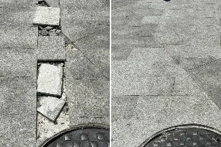 Imagen Reparan piso que rompieron en el centro de Veracruz