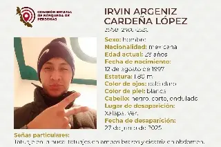 Imagen Joven desaparece en Xalapa, Veracruz; tiene tatuaje en la nuca y en brazos