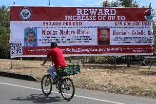 Imagen Valla con recompensa por Maduro y Cabello aparece en frontera de Colombia con Venezuela