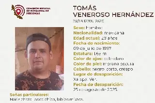 Imagen Él es Tomás, tiene 28 años y desapareció en Xalapa, Veracruz 