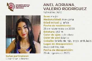 Imagen Piden apoyo para localizar a joven mujer desaparecida en Boca del Río 
