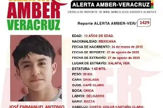 Imagen Buscan al menor José Emmanuel, de 13 años; desapareció en Xalapa