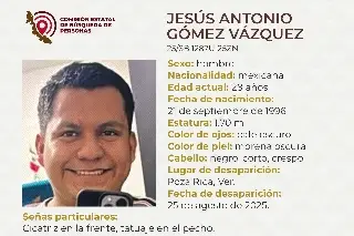 Imagen Joven desaparece al norte de Veracruz; aquí sus características 