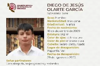 Imagen Desaparece menor de edad al norte de Veracruz; estas son sus características
