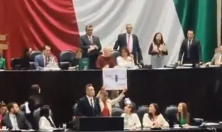 Imagen '¡Desafuero, desafuero!': legisladores de Morena y PT se manifiestan en contra de 'Alito' Moreno