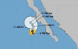 Imagen Lorena dará giro al norte y se desplazará paralelo a BCS, informa Conagua