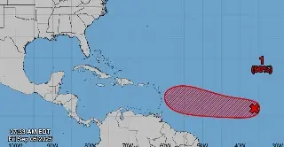 Imagen Amplia área de baja presión, con probabilidad de 90% de ser ciclón: NOAA