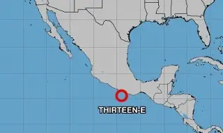 Imagen Se forma la depresión tropical Trece-E en el pacífico mexicano