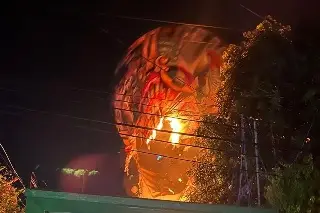 Imagen Se incendia globo en San Andrés Tuxtla