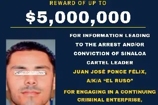 EU ofrece recompensa de 5 mdd por 'El Ruso', presunto mando de cartel en México