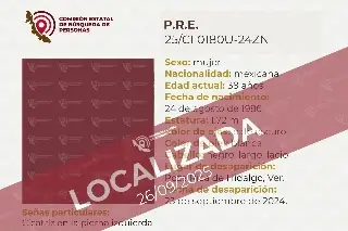 Imagen Tras más de un año, localizan a mujer reportado como desaparecida en Boca del Río