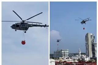 Imagen Más helicópteros y avionetas de la Armada sobrevuelan Veracruz