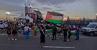 Imagen Así protestaron propalestinos durante Mundial de Voleibol 'Challenge' en Boca del Río