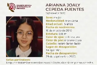 Imagen Menor de edad desaparece en Xalapa, Veracruz 
