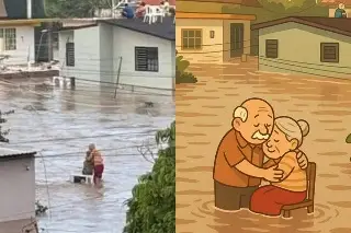 Imagen Inundaciones dejan dolor pero también escenas de amor y fe como la de los abuelitos en Poza Rica