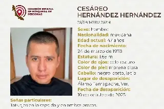 Imagen Piden apoyo para localizar a hombre al norte de Veracruz 