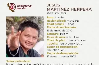 Imagen Él es Jesús, tiene 15 años y desapareció al norte de Veracruz 