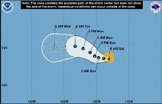 Imagen Se forma la tormenta tropical 'Sonia' ¿Dónde se ubica?