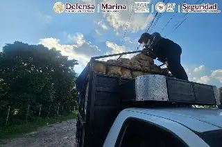 Detienen a 2 que transportaban 300 kilos de marihuana 