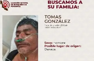 Imagen Buscan a familiares de hombre hospitalizado en Veracruz