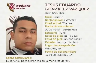 Imagen Piden apoyo para localizar a hombre desaparecido en el puerto de Veracruz 