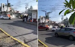 ¡Precaución¡ Poste se incendia en La Boticaria