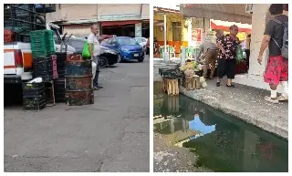 Imagen Tras reporte arreglan drenaje azolvado en zona de mercados de Veracruz