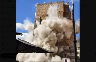 Imagen Se derrumba parte de torre medieval en el centro de Roma; hay 5 lesionados (+Video)