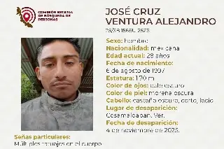 Piden apoyo para localizar a hombre desaparecido al sur de Veracruz 