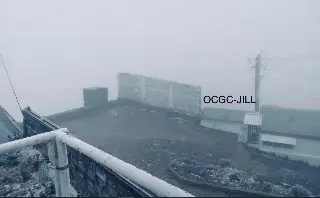 Se registra caída de aguanieve en el Cofre de Perote