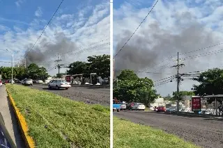 Reportan incendio en colonia Rigo del municipio de Boca del Río